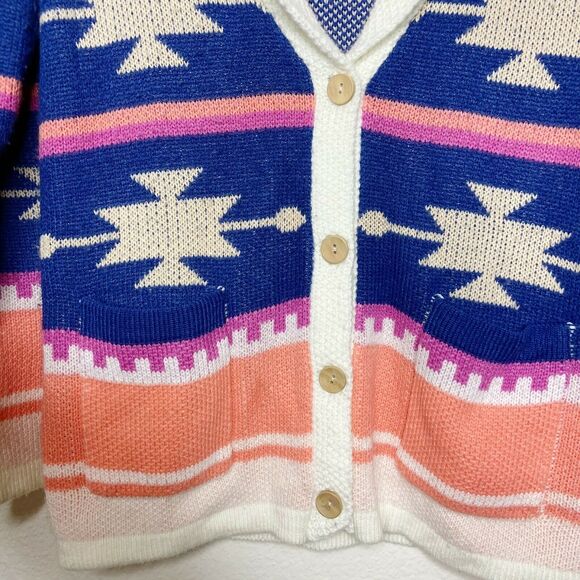 Ellison Wood Button Boho Pocketed Cardigan - Picture 3 of 6